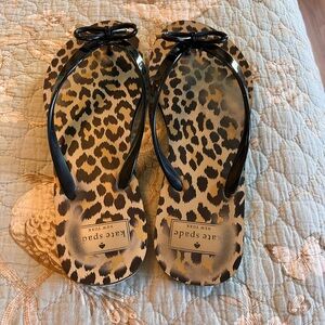 Kate Spade Black and Brown Leopard Sandals